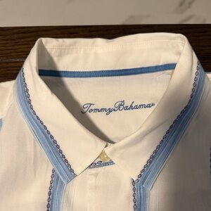 Tommy Bahama Men's Shirt in White with Blue Details
